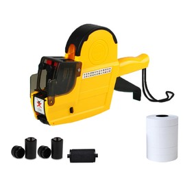 HopingMore 2-Line 20 Digits Price Gun with Letters A-Z,HM-689 Pricing Labeler with 3 Inkers 5 Rolls/2800 Stickers,Tag Label Maker Machine for Office,Retail Shop,Grocery Store Garage Sale