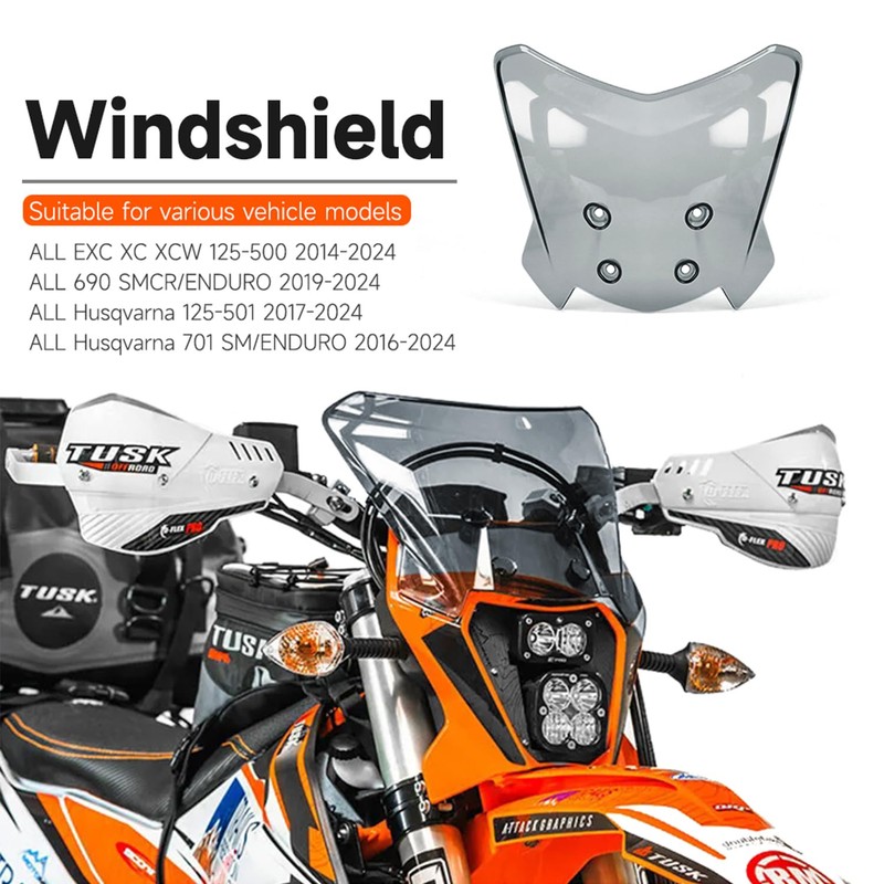 FWXEOZ Motorcycle Windshield for all 690 SMC R ENDURO /