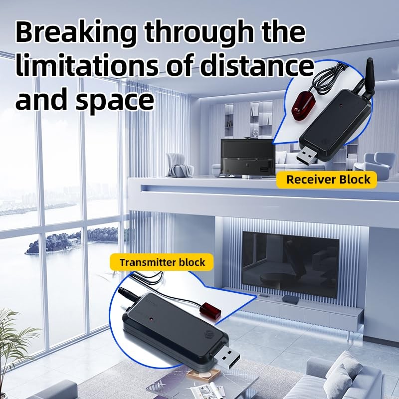 SPENFiLY Wireless Infrared Remote Control Extender, Infrared Repeater Kit, Infrared