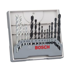 Bosch 15tlg. Bohrer-Set (für Holz, Stein und Metall, Ø 3-8 mm, Zubehör Bohrschrauber und Bohrständer)