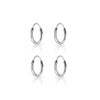 DTPsilver Set of 2 PAIRS of VERY TINY Endless Hoops/Sleepers