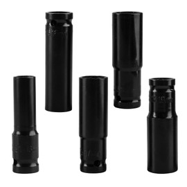 5 Pcs Deep Impact Socket, 1/2 Inch Drive by 13mm 16mm 17mm 18mm 19mm Deep Impact Socket, Heavy Duty Metric 6-Point Sockets for Home Car Repair, Heat-Treated High Carbon Steel