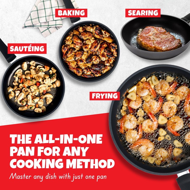 Kuhn Rikon Easy Induction Frying Pan Set 24/28 cm Black