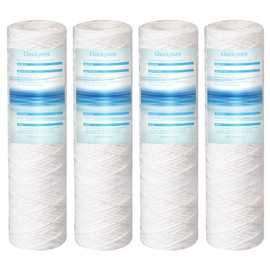 Geekpure 10 Inch PP Wound String Spun Sediment Replacement Filter for Reverse Osmosis System- 2.5" x 10"-5 Micron-4 Pack