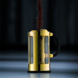 Bodum New Chambord Kaffeebereiter 8 Tassen, Chrom, Gold, 1 Litre