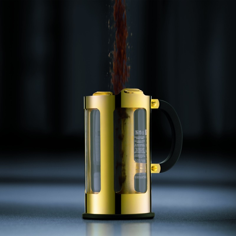 Bodum New Chambord Kaffeebereiter 8 Tassen, Chrom, Gold, 1 Litre
