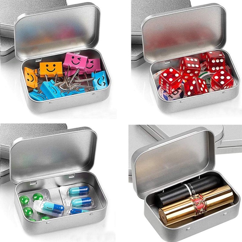 TSKDKIT 6 pieces stainless metal containers, small tin boxes, metal