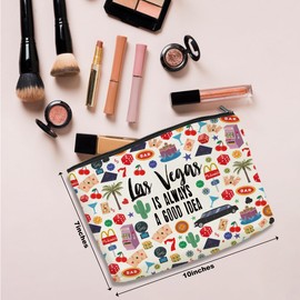 NGZS Las Vegas Travel Gift Cosmetic Bag Las Vegas Lovers Gift Las Vegas Souvenir Makeup Bag Girls Trip Gifts Favors Las Vegas City Themed Gifts for Girls Birthday Christmas Bachelorette Party Favors