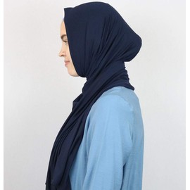 Modefa Bufanda turca islámica de alta calidad para mujer, Azul marino, 27 x 70in (69 x 178cm)
