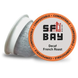 SF Bay Coffee DECAF French Roast 50 Ct Swiss Water Processed Dark Roast Compostable Coffee Pods, K Cup Compatible including Keurig 2.0