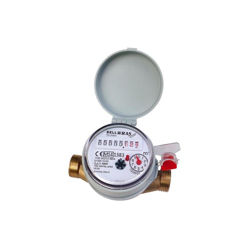 Single-Jet Cold Water Meter 1/2" BSP (15mm) with Push-on Hose