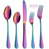 VANDBAO Rainbow Flatware Cutlery Silverware Set 20 Pieces, Stainless Steel