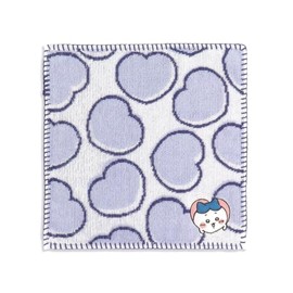Chiikawa Heart Towel Handkerchief, Blue Pile 41-1170080, Approx. 9.8 x 9.8 inches (25 x 25 cm)