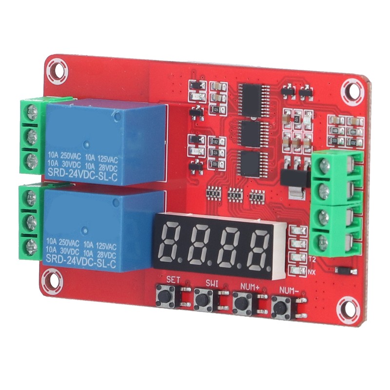 Time Delay Relay Multi Functional 2-Channel Self Lock Cycle Timing