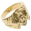 Masonic men's Rugged Pattern Ring 18k yellow gold overlay size