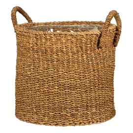 Scheurich Seagrass 23 Basket Planter/Basket Planter/Basket Pot with Seagrass Handles, Colour: Groove, 24 cm Diameter, 20 cm High, 7.5 Litres Vol.