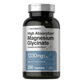 Glicinato De Magnesio Quelado 1330 Mg  Chelated Magnesium Glycinate Supplement, 250 Caps                                                              