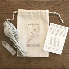 Cast of Stones White Sage Stick & Quartz Crystal Point