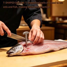 Marlin Spike Stainless Steel Splicing Spikes T Shape Fishing Fork Fish Frog Spear Long Nut Sushi Chefs Tools for Home Kitchen Restaurant