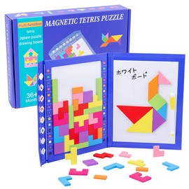 Ms.0 Tetris Tangram Puzzle, Montessori Educational Toy, Toy, Magnet, Brain Training, Safety Standards Tested by the Ministry of Health, Labor and Welfare