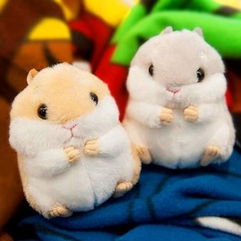 Khaki Cute Plush Hamster Keychain Plush Toy Keychain Charms Wallet Backpack Handbag Charms Automobile Keychains Automotive Trim Women's Key Rings and Keychains Automobile