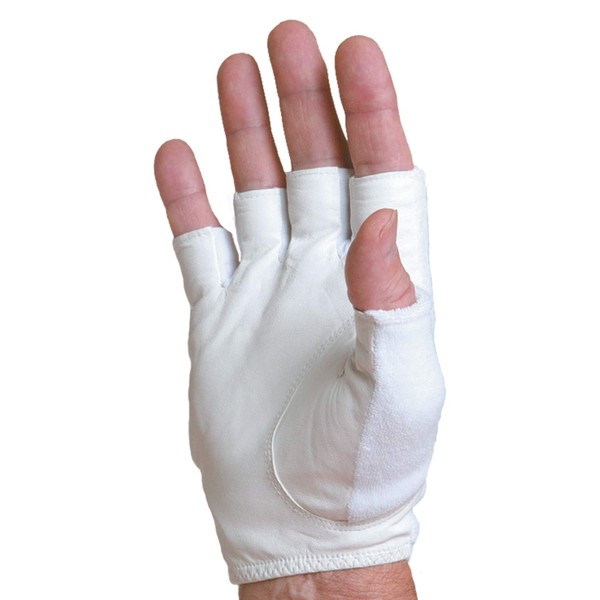 Tourna Tennis Glove-Mens Half, Finger-Large-Right, White (TGH-M-L-R)