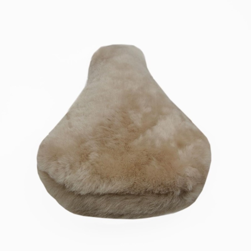 Reissner Lambskin Bicycle Saddle Cover Lambskin Combined with Faux Fur