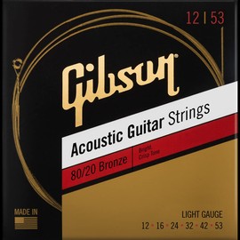 Gibson/SAG-BRW12 80/20 Bronze Acoustic Guitar Strings 12-53 Light Gibson