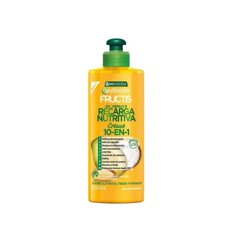 Crema Garnier Fructis Recarga 10 En 1 Nutritiva 300ml