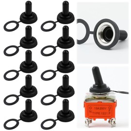REYLNXR: Toggle Switch, Push Switch, Waterproof Cover, Dustproof, 0.5 inches (12 mm), Accessories (Product Contents: 0.5 inch (12 mm) Switch Cap, Set of 10