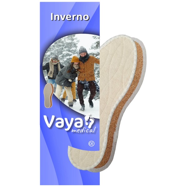 Vaya Medical Insoles for Men Women Winter Shoe Insoles Wool