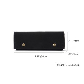 YONBEN Canvas Pencil Case Simple Multifunctional Clamshell Magnetic Buckle Stationery Box Pencil Bag (Black, S)