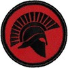 Retro Red and Black Spartan Helmet Silhouette 2012 Patrol Patch - 2" Round (Sew-on)