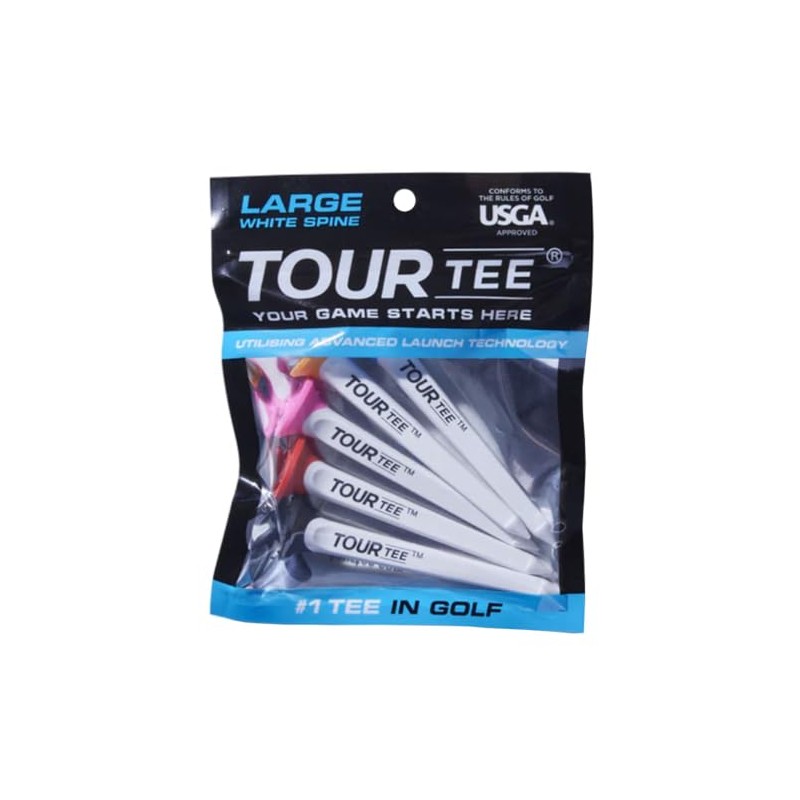 TOUR TEE LARGE WHITE SPINE Golf Tees 5-Pack