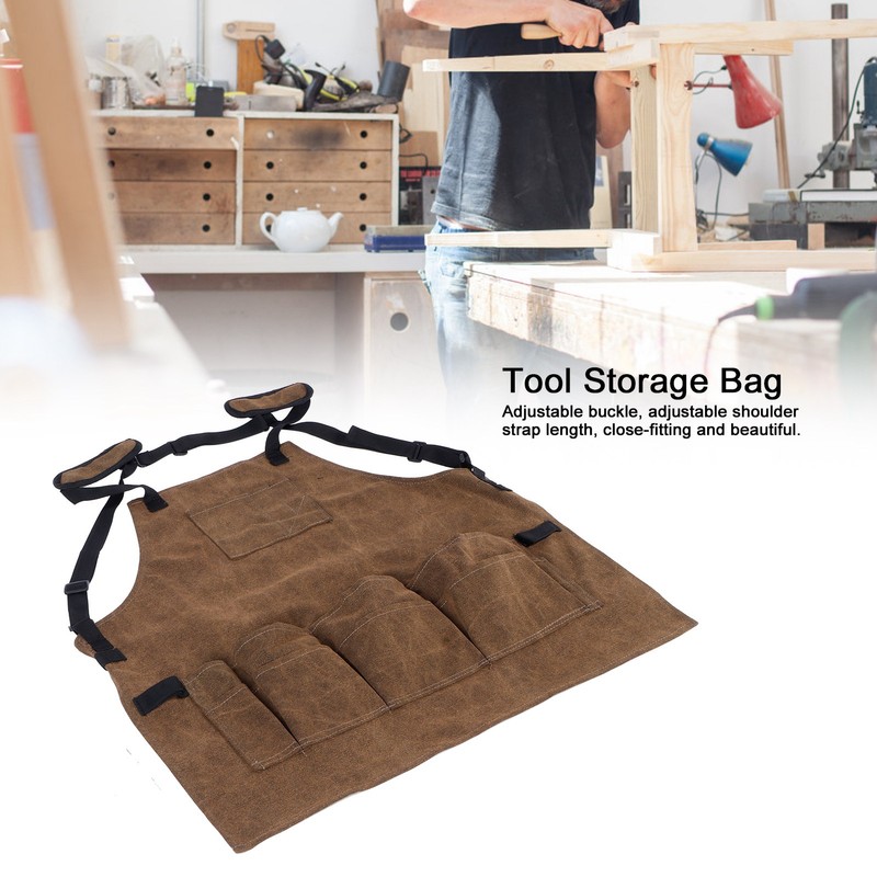 Garden MultiPocket Apron Canvas Electrician Maintenance Apron Hardware Fitting Tool