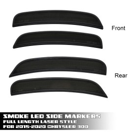 Stark Industries 4 pcs Smoke Front Rear LED Side Marker Kit Amber Red (Fits for: Chrysler 300)