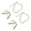 100pcs Paper Clips Gold Triangle Heart Shape Double Layer Three