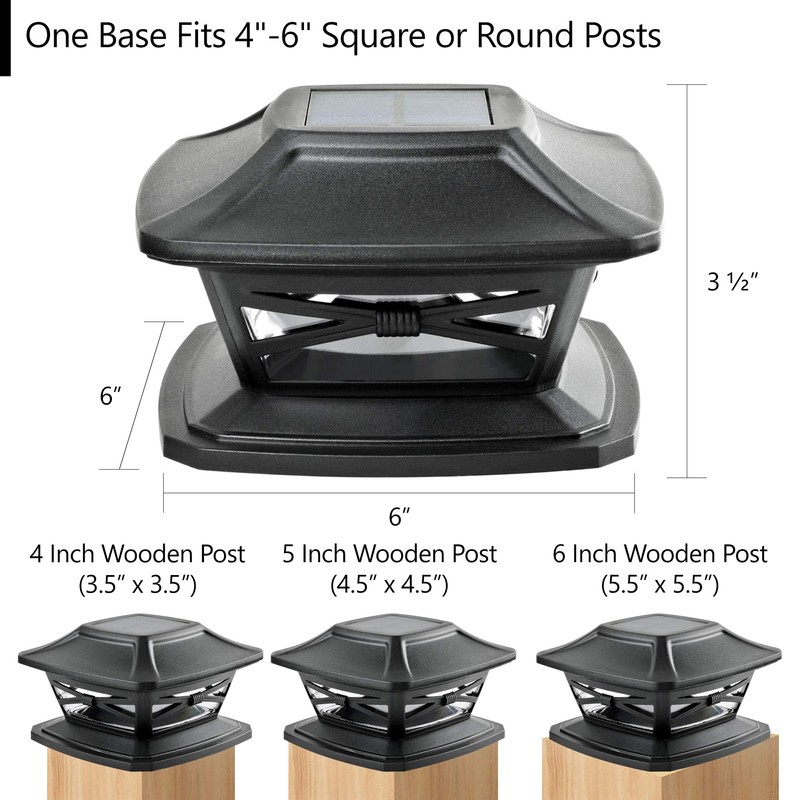 Davinci Lighting Flexfit Solar Outdoor Post Cap Lights - Includes