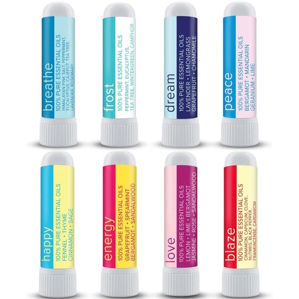 MOXĒ Nasal Inhaler Bundle, 8 Essential Oil Blends, Aromatherapy Sticks,