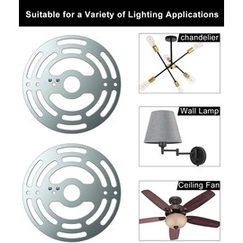 Qc Barra transversal de luz universal – Soporte de montaje de lámpara de 4 pulgadas con tornillo de tierra y tuercas de tapa de bellota para montaje de luz de pared, cerca de luz de techo, lámpara de araña (paquete de 2)