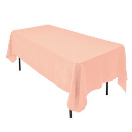 AK TRADING CO. 60 x 102-Inch Rectangular Polyester Tablecloth - Made in USA - Wrinkle-Resistant, Flame Retardant, Durable Party Table Cover, Banquet Tablecloth, Wedding Table Cover - Peach
