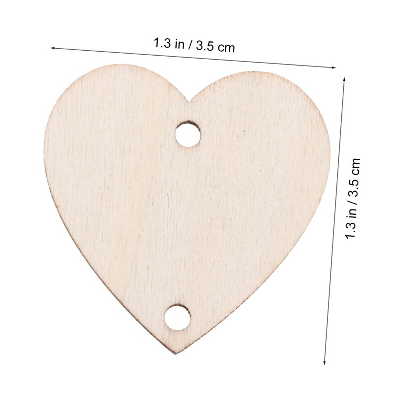 IWOWHERO 1 Set Wooden Cutouts for DIY Projects Heart Shaped
