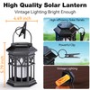 Amzxart 2 Pack Solar Lantern Outdoor Lights, Upgraded Flame Solar
