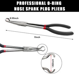 Gasedin Spark Plug Removal Tool, 11 Inch O Ring Nose Spark Plug Wire Removal Plier, Spark Plug Boot Removal Tool with Anti Slip Handle, Universal Spark Plug Car Accessories