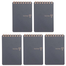 Plus Mini Notepad, A4 x 1/9, Square 0.2 inches (5 mm), Crie Black, Pack of 5, 77-960 x 5