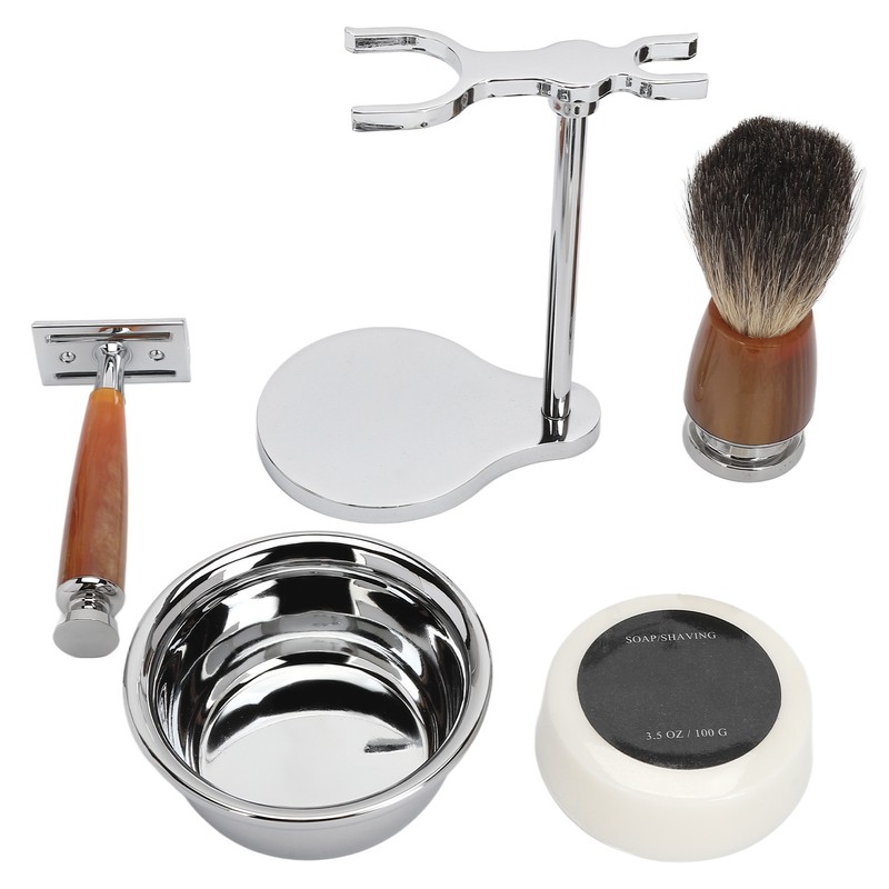 Safety Men Grooming Set Trimming Soap Stand Bowl Beard Brush