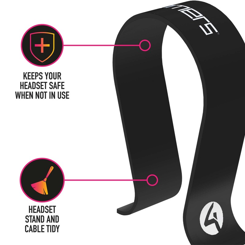 4Gamers Black Headset Stand, Compatible with most Headsets