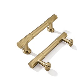 khtumeware 3-1/2 Inch(89mm) Hole Center 10-Pack Champagne Bronze Cabinet Pulls Heavy Duty Soild Satin Brass Kitchen Drawer Handles Cabinet Hardware for Cupboard Drawer Handles Dresser Pulls