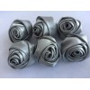 Unbranded Rose Shaped Lapel Stud Pin - Silver Gray Silky