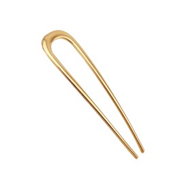 Quacc French Hair Pin Metal Hair Pin U Shaped Hair Clip for Women Girls Hairstyle Decorative Accessories (Gold)